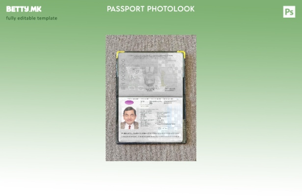 Модерен стил белгиска верзија на пасош (сегашна) шаблон за фото изглед