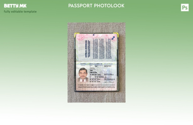 Модерен стил за пасош на Доминиканската Република присутен шаблон за верзија на