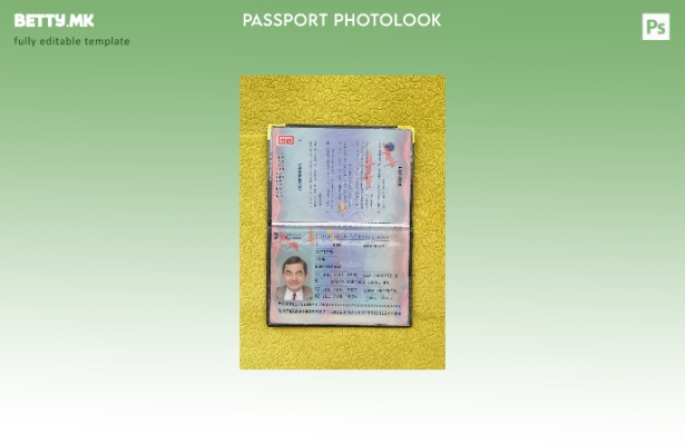 Модерен стил за пасош на Доминиканската Република присутен шаблон за фото изглед