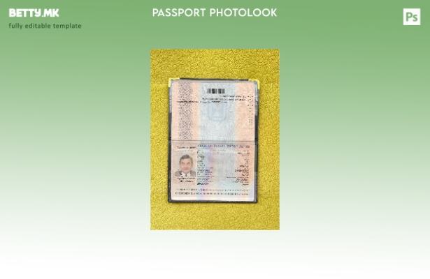 Модерен стил израелски пасош присутен шаблон за фото изглед