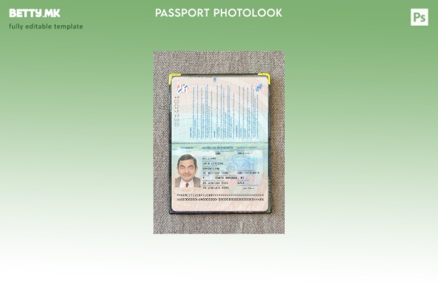 Модерен стил на Доминикана пасош присутен шаблон за фото изглед