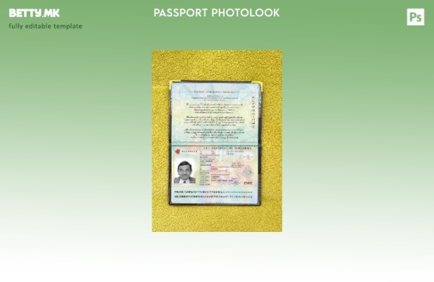 Модерен стил на Зимбабве пасош прикачен шаблон за фото изглед