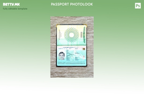 Модерен стил на пакистански пасош присутен шаблон за фото изглед 1