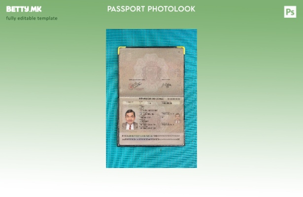 Модерен стил шаблон за изглед на слика за пасош на Конго (сегашен).