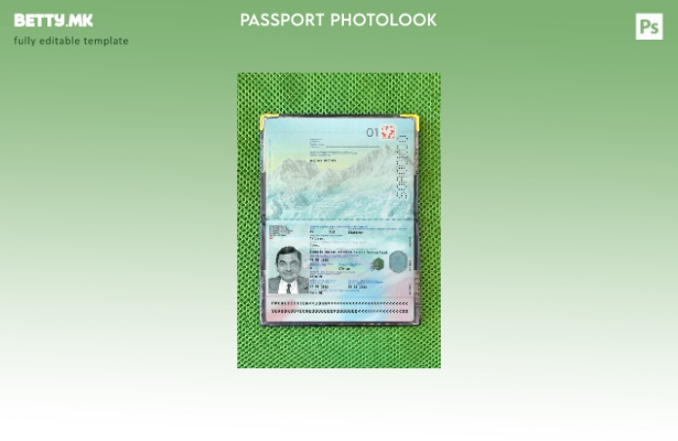 Модерен стил швајцарски пасош присутен шаблон за фото изглед