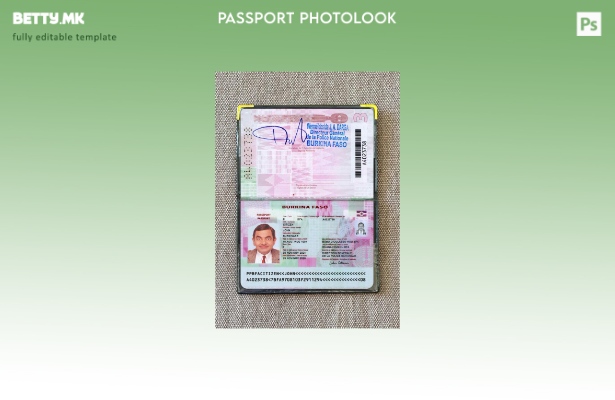 Модерен стил, прикачен шаблон за слика за пасош на Буркина Фасо