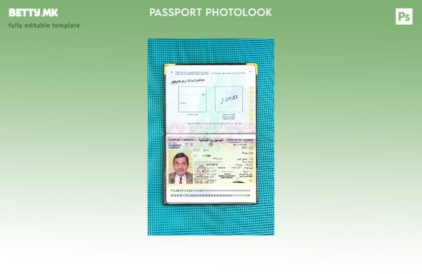 Шаблон за изглед на либански пасош во модерен стил