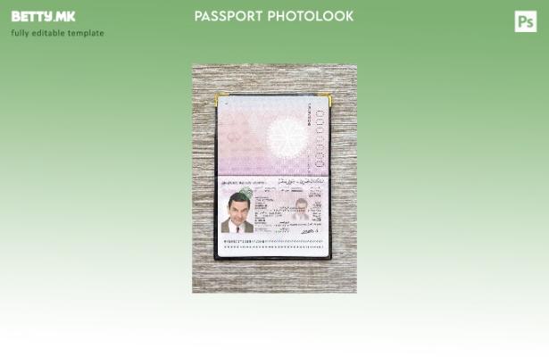 Шаблон за изглед на слика за пасош на Бахреин во модерен стил