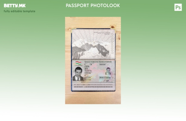 Шаблон за изглед на слика за пасош на Таџикистан во модерен стил
