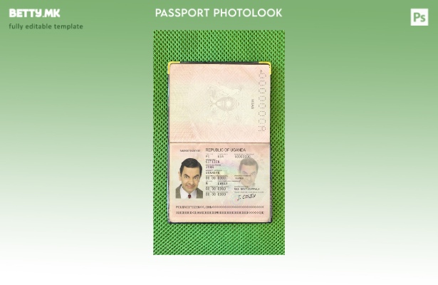 Шаблон за изглед на слика за пасош на Уганда во модерен стил