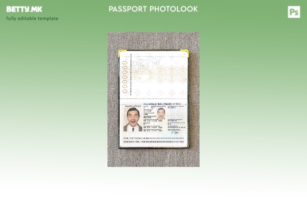 Шаблон за изглед на фото пасош на Малта во модерен стил