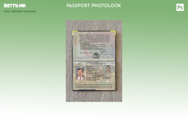 Шаблон за изглед на фотографија од верзијата на пасошот на Италија во модерен ст