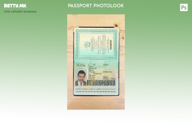 Шаблон за изглед на фотографија од пасош во Пакистан во модерен стил