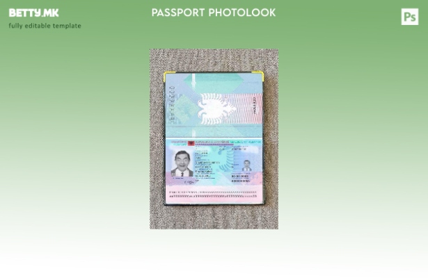 Шаблон за изглед на фотографија од пасош на Албанија во модерен стил