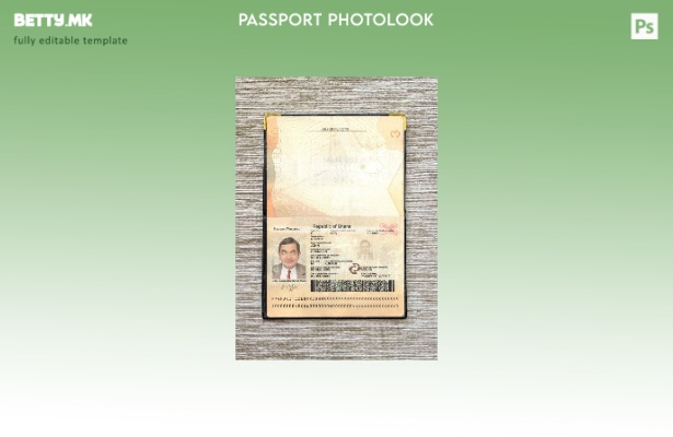 Шаблон за изглед на фотографија од пасош на Гана во модерен стил