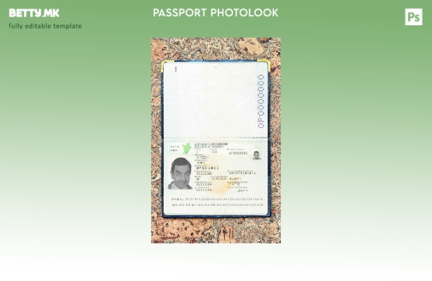 Шаблон за фото изглед на пасош на Бурунди ( ) во модерен стил