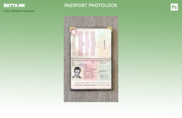 Шаблон за фото изглед на полски пасош ( ) во модерен стил