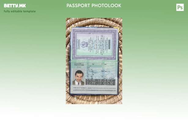 модерен стил Пакистански нов пасош сегашен шаблон за фото изглед