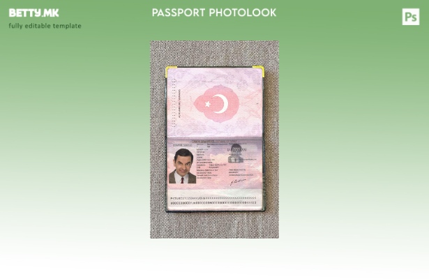 модерен стил Турција пасош шаблон за изглед на СТАР фото