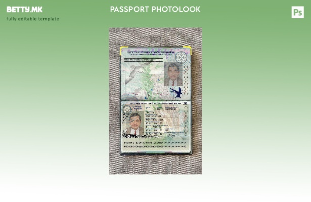 модерен стил Шаблон за фото изглед за пасош на Обединетото Кралство Велика Брита