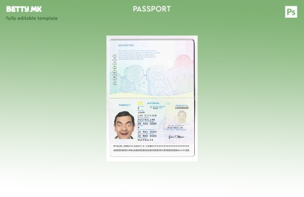 Модерен стил Австралиски стандарден шаблон за пасош