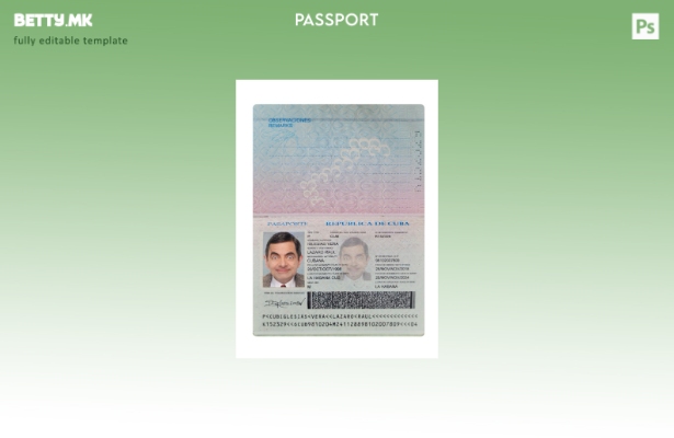 Модерен стил Кубански пасош сегашен шаблон