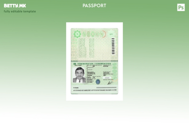 Модерен стил Туркменистански пасош сегашен шаблон