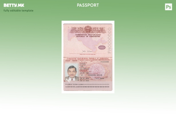Модерен стил Узбекистански пасош сегашен шаблон