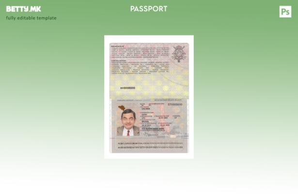 Модерен стил Шаблон за пасош за итни случаи на Белгија