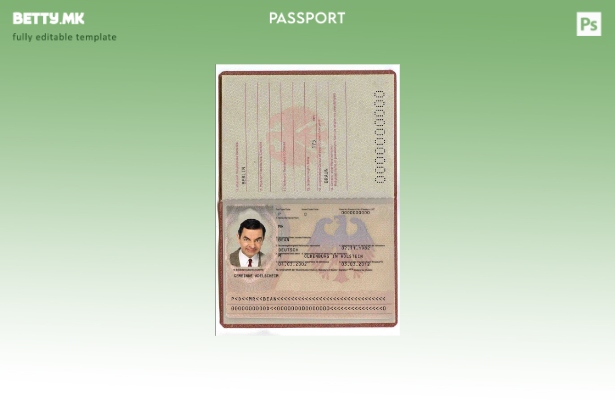 Модерен стил шаблон за германски пасош ( ).