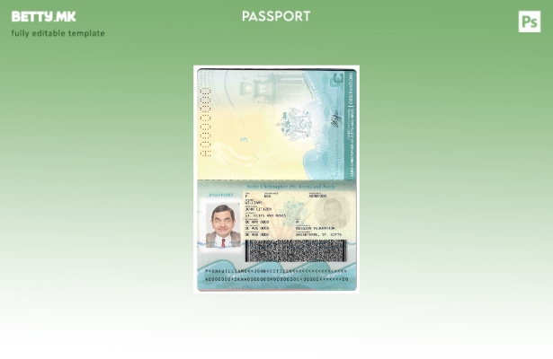 Модерен стил шаблон за пасош за Свети Китс и Невис