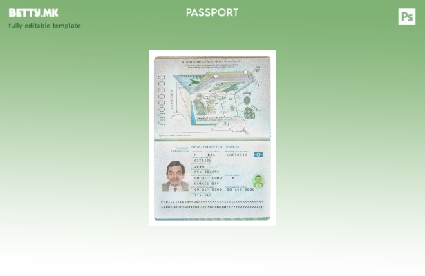 Модерен стил шаблон за пасош на Нов Зеланд ( – сегашен).