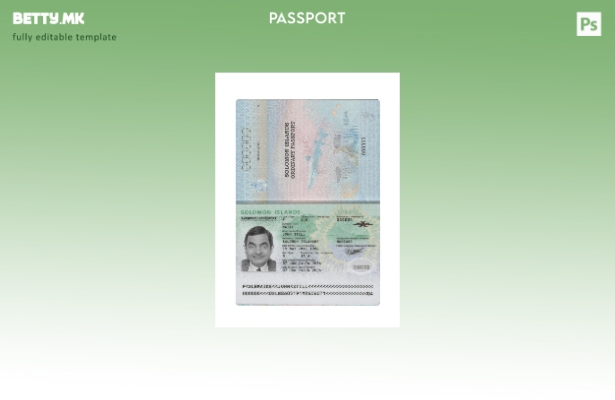 Модерен стил шаблон за пасош на Соломонските Острови