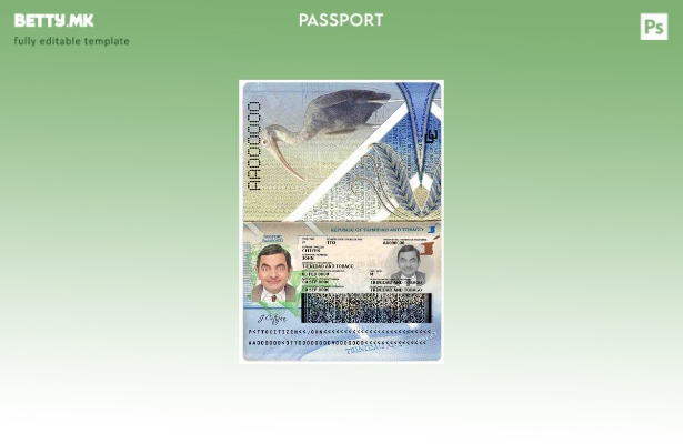 Модерен стил шаблон за пасош на Тринидад и Тобаго