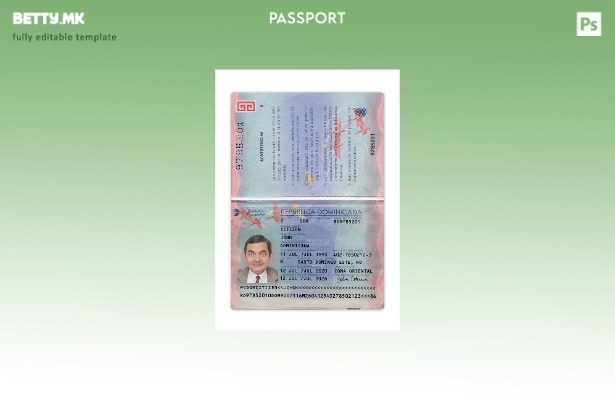 Модерен стилски шаблон за пасош на Доминиканската Република