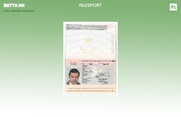 Шаблон за бугарски пасош во модерен стил