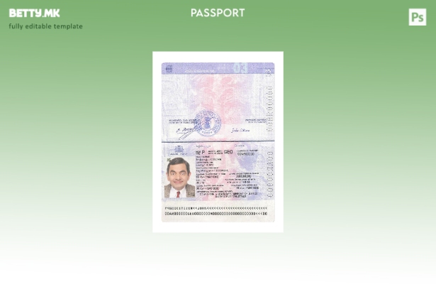 Шаблон за верзија на пасош во Грузија во модерен стил