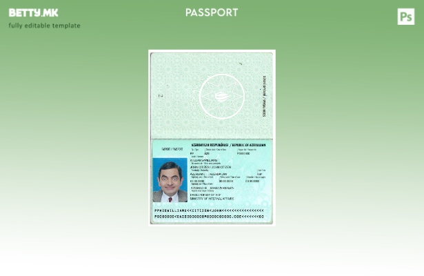 Шаблон за верзија на пасош на Азербејџан во модерен стил