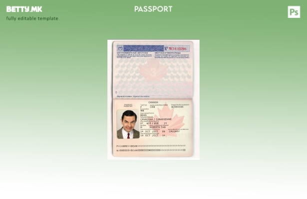 Шаблон за канадски пасош ( ) модерен стил