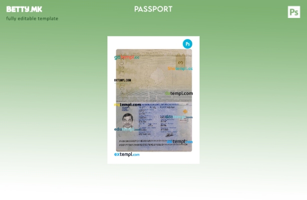 Шаблон за косовски пасош во модерен стил