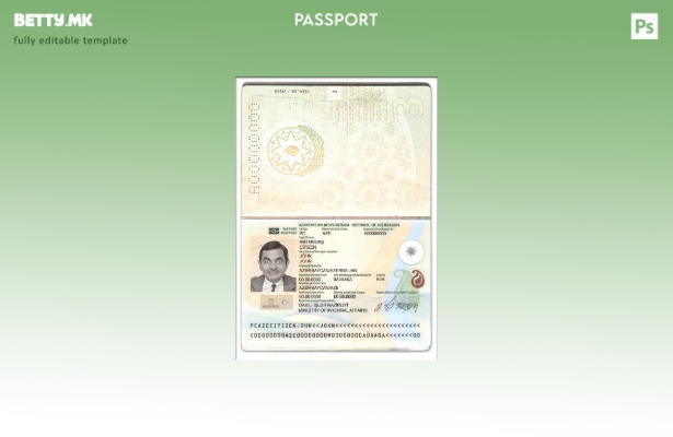 Шаблон за пасош на Азербејџан во модерен стил