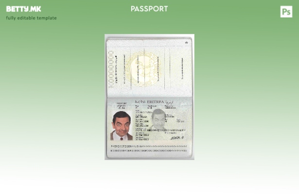 Шаблон за пасош на Еритреја во модерен стил