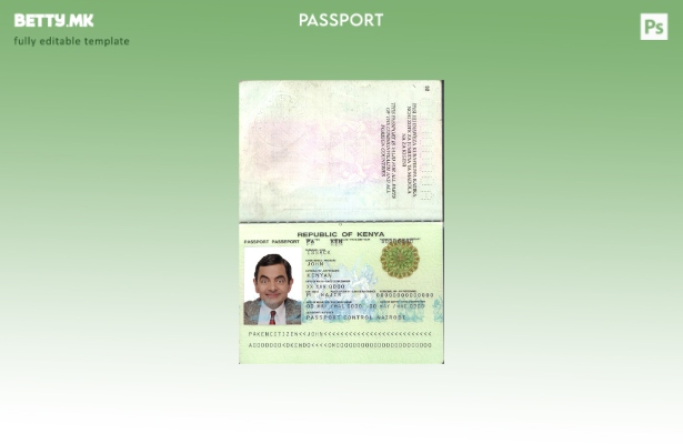 Шаблон за пасош на Кенија ( ) во модерен стил