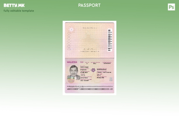 Шаблон за пасош на Малезија ( ) во модерен стил