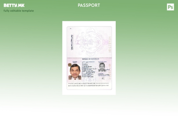 Шаблон за пасош на Сејшели во модерен стил