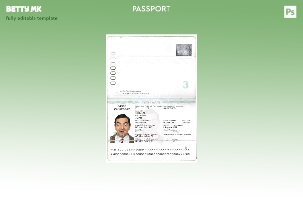 Шаблон за пасош на Хаити во модерен стил