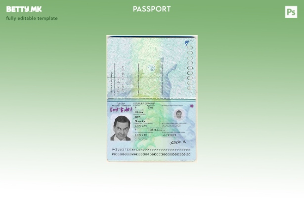 Шаблон за словенечки пасош во модерен стил