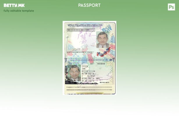 модерен стил Шаблон за пасош на Обединетото Кралство Велика Британија и Северна