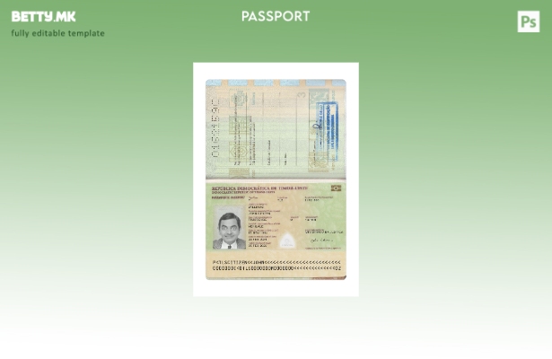 модерен стил сегашен шаблон за пасош на Тимор исток