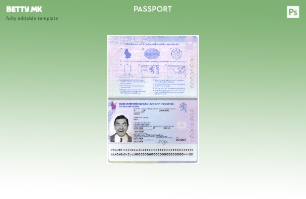 modern style Luxembourg passport template